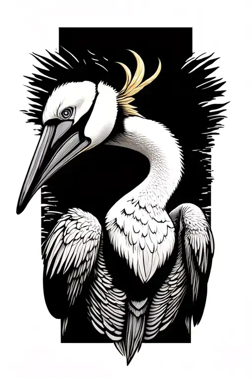 Pelican Head Tattoo Holding