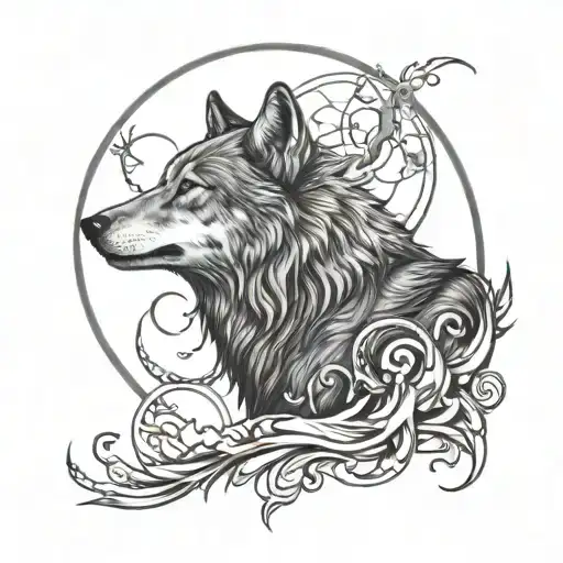 Wolf And Moon