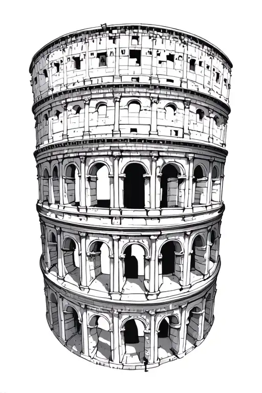 Colosseum With Place For Script Written Within