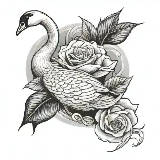 Swan And Rose