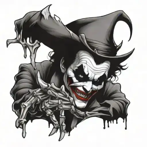 Bones In Hand With Joker Face