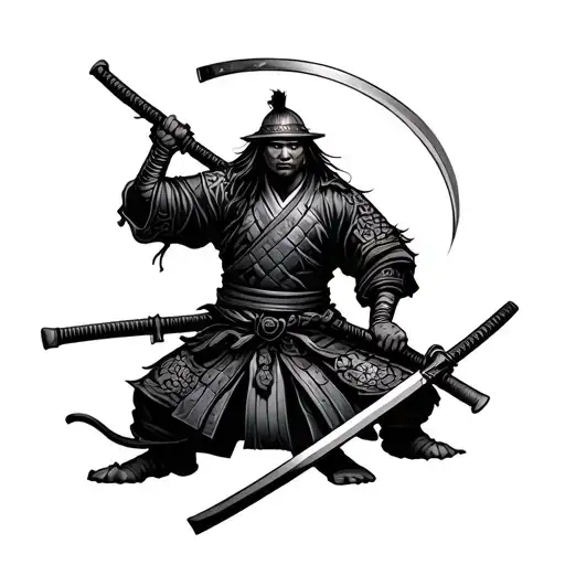 Samurai With Katanas