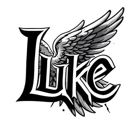 The Name Luke With A Angel Wing On The Side