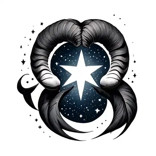 Aries And Virgo Star Constellation Mixed Together