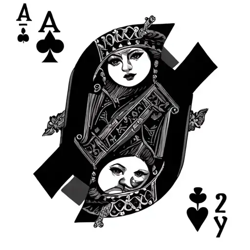 Realistic Queen Playing Card