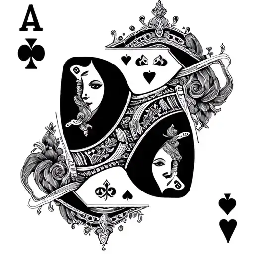 Realistic Queen Playing Card