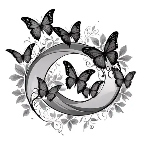 Infinity Symbol And Butterflies