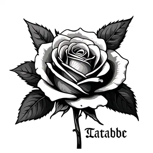 Rose With Name As Stem