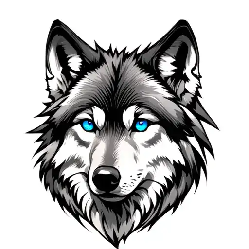 Wolf With Blue Eyes