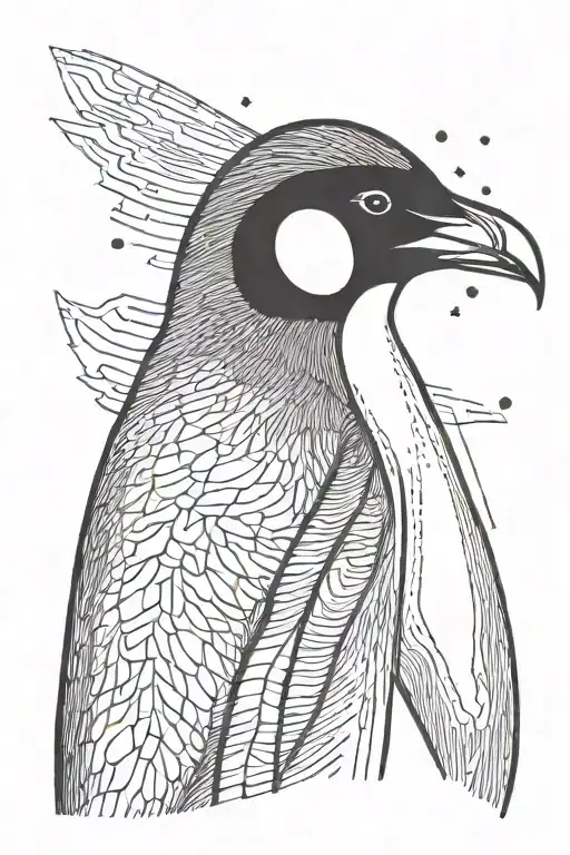 Emperor Penguin Bold Lines