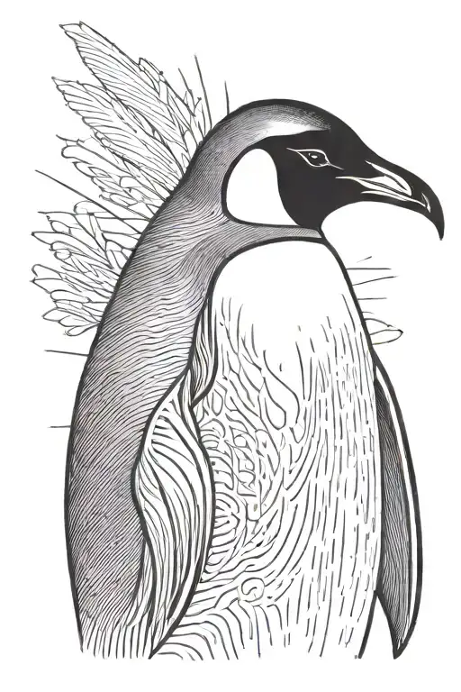 Emperor Penguin Bold Lines