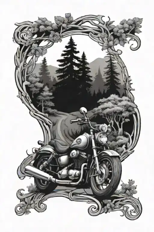 Motorcycle Riding Forest Road Winding