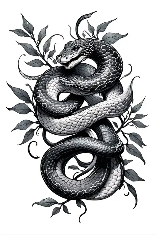 Snake And Vines Wrapped