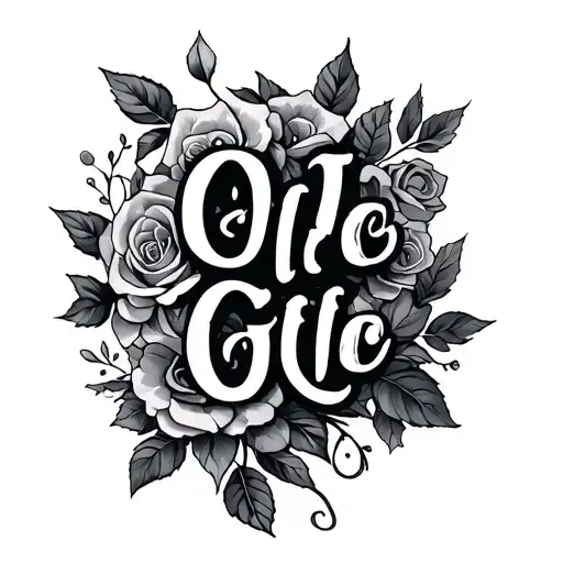 The Name Crystal In Cursive With Rose Vines Going Through It