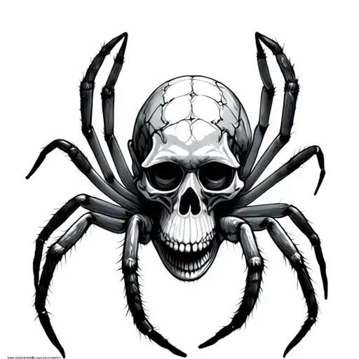 Tarantula Intertwined Girlie Skull Adorned