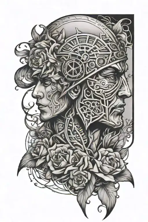 Brother Tribute Tattoo Combining Elements