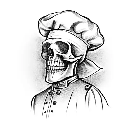 A Skull Wearing A Chef's Hat And A Phantom Of The Opera Mask