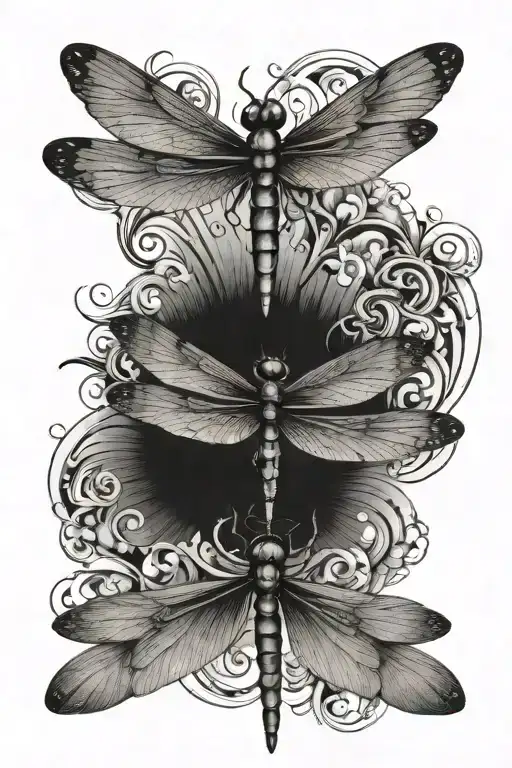 Dragonfly Two Wings Spread