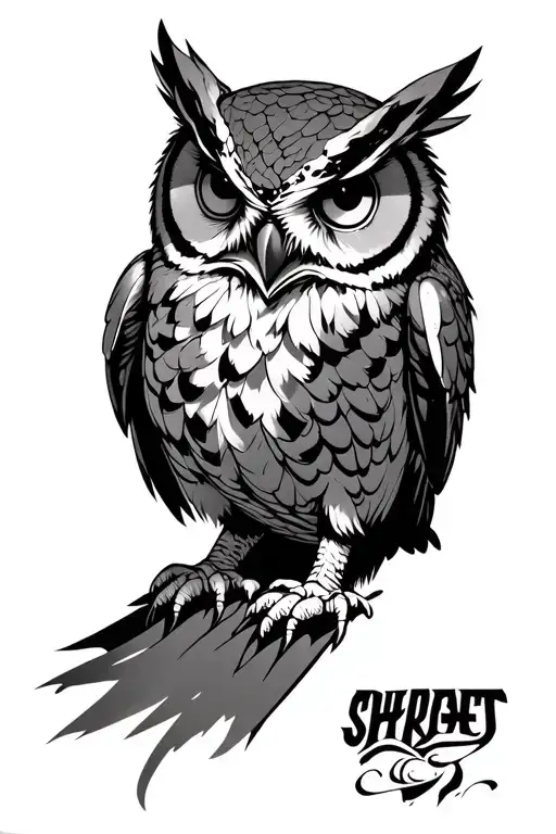 Cyborg Owl Sitting