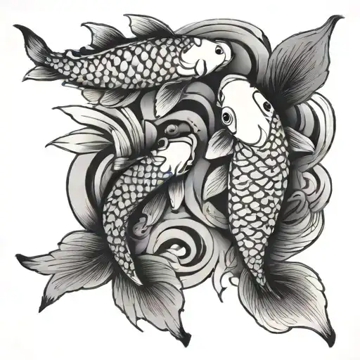 Multiple Koi Fish
