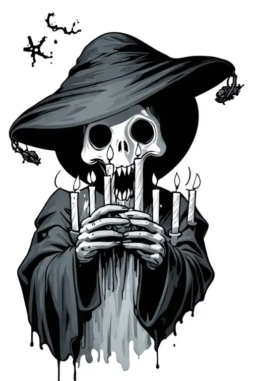 Ghost Holding Birthday Candles