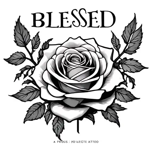 Blessed Written And A Cursed Rose Intertwined