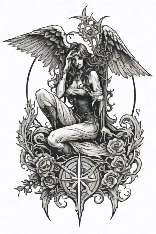 Witch Symbol Feminine Fallen Angel