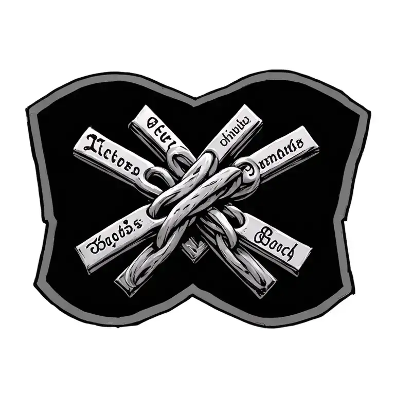 Chain Link Cross With 5 Names