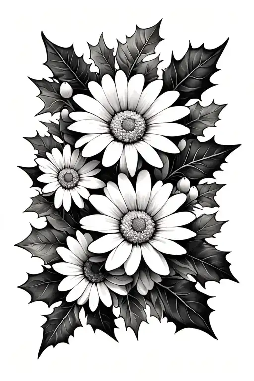 Holly And Daisy Flower