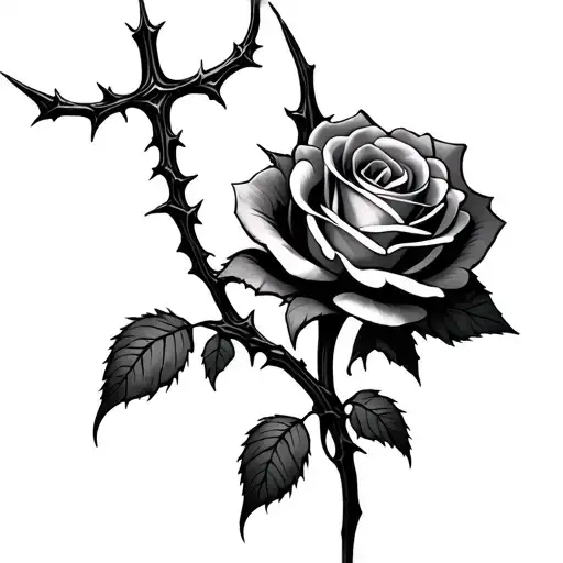 Cross Rose Thorns Wisks