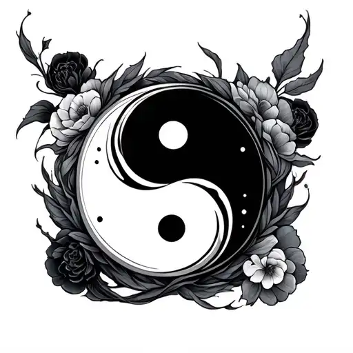 Yin Yang Symbol Surrounded