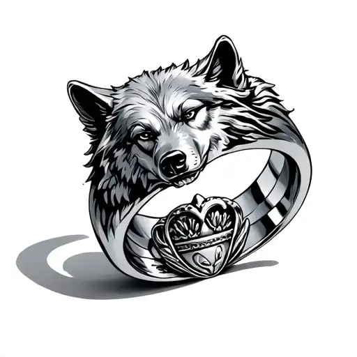 Claddagh Ring With Wolves Incorporated