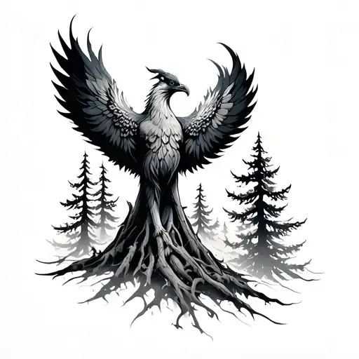 Phoenix Ashes Pines Trees