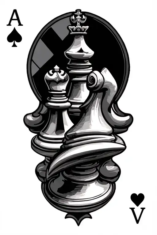 Card With King And Queen Chess Piece