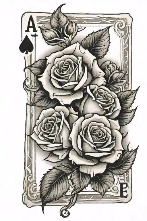 Rose And Ace Card