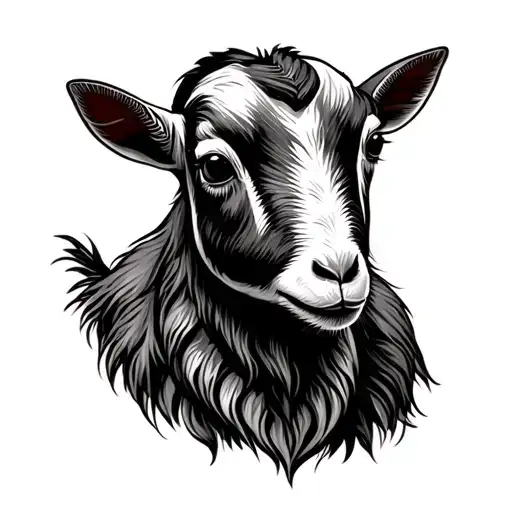 Basic Outline Small Cute Goat