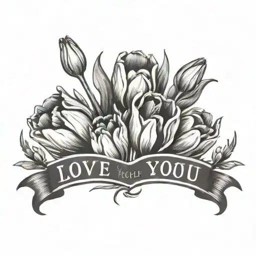 Tulip Bouquet Surrounded Saying Love You Tomorrow