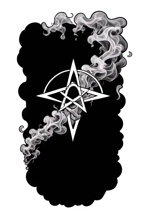 Satanic Pentagram With Smoke Rising