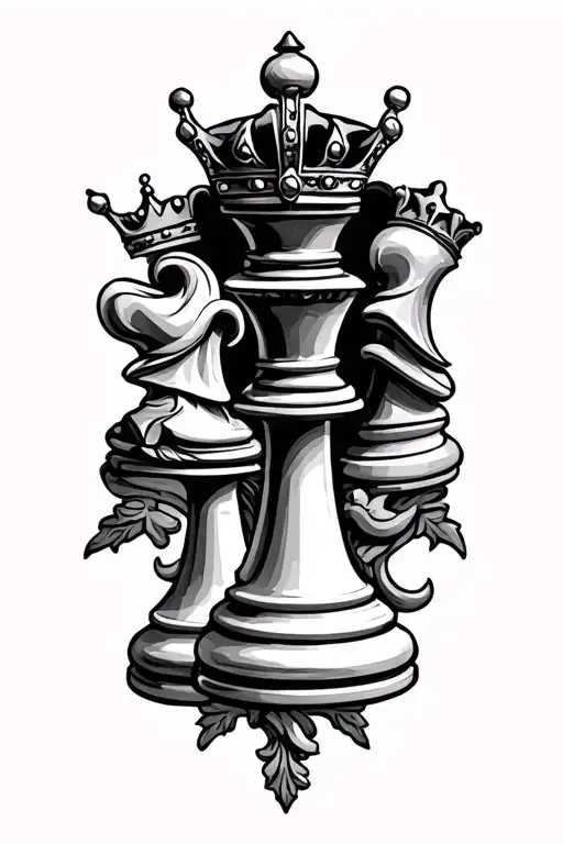 Scroll With King And Queen Chess Piece