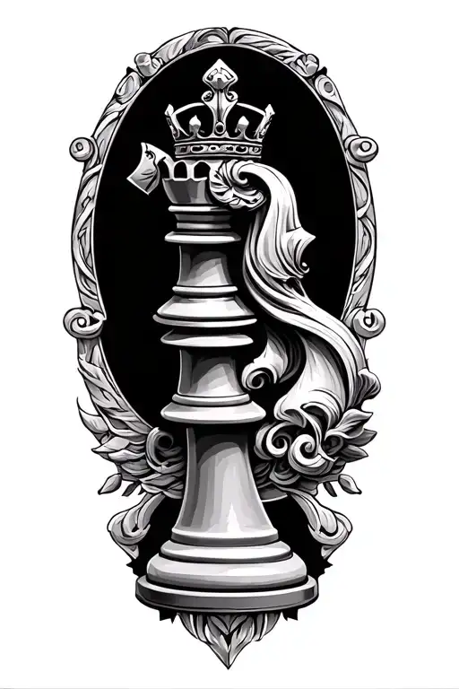 Scrolls With King And Queen Chess Piece