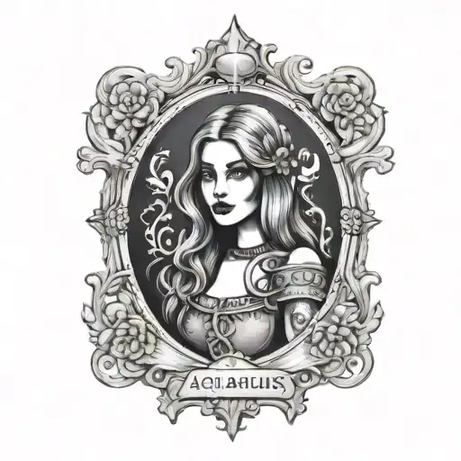 Aquarius Gothic Girl Tarot Card