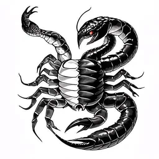 A Girl Half Snake And Half Scorpion Half Sleeve