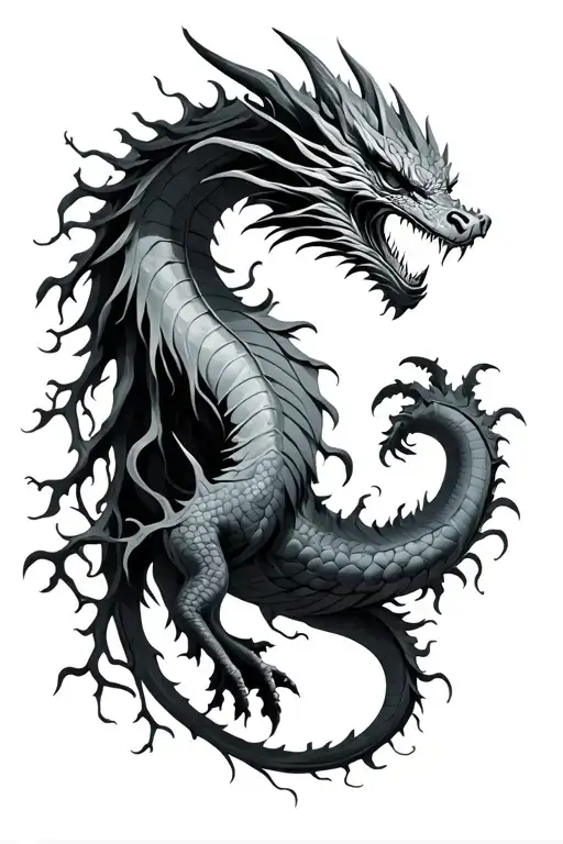 Dragon With Vines Growing