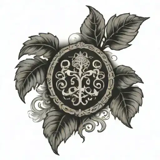 Turtle Fleur De Lis Tree Of Life With Roots