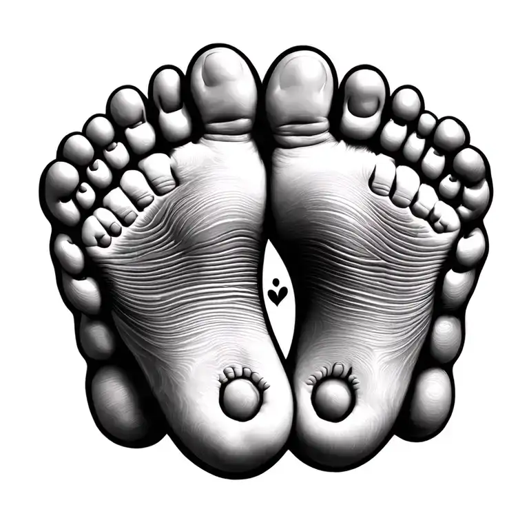 Infinity Symbol With 3 Baby Foot Print