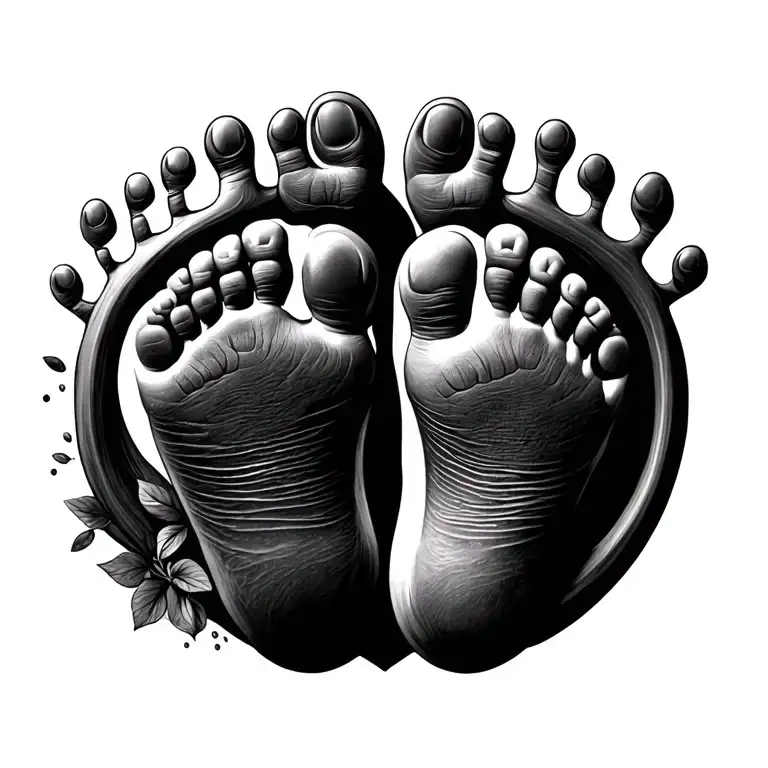 Infinity Symbol With 3 Baby Foot Print Incorporated