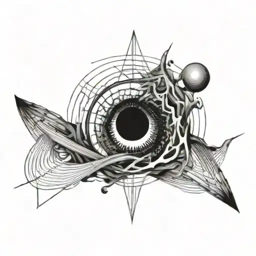 Black Hole With Lines Connecting Various