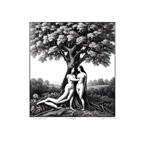 Adam And Eve Under A Tree