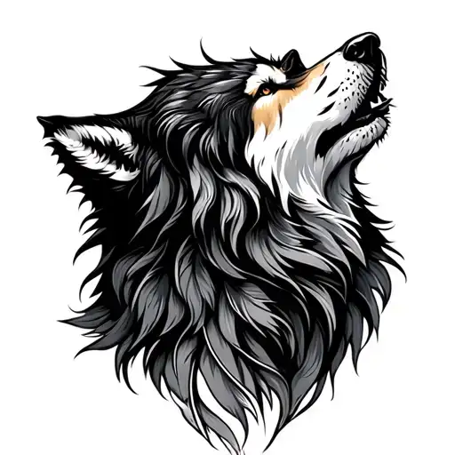 Wolf Howling Feather