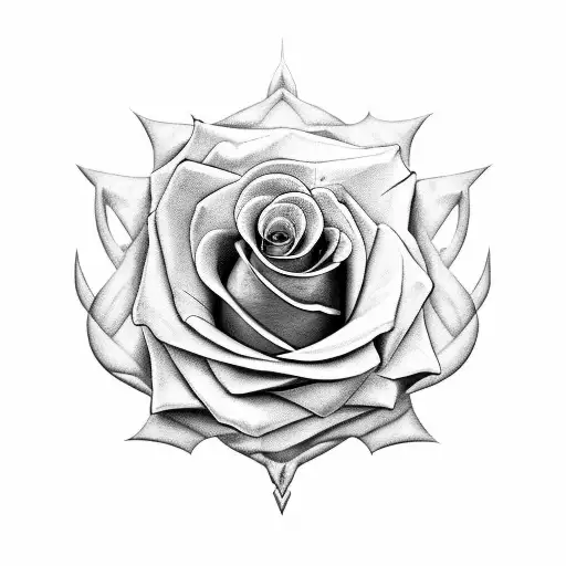 3D Design Of Rose Sword And Skull